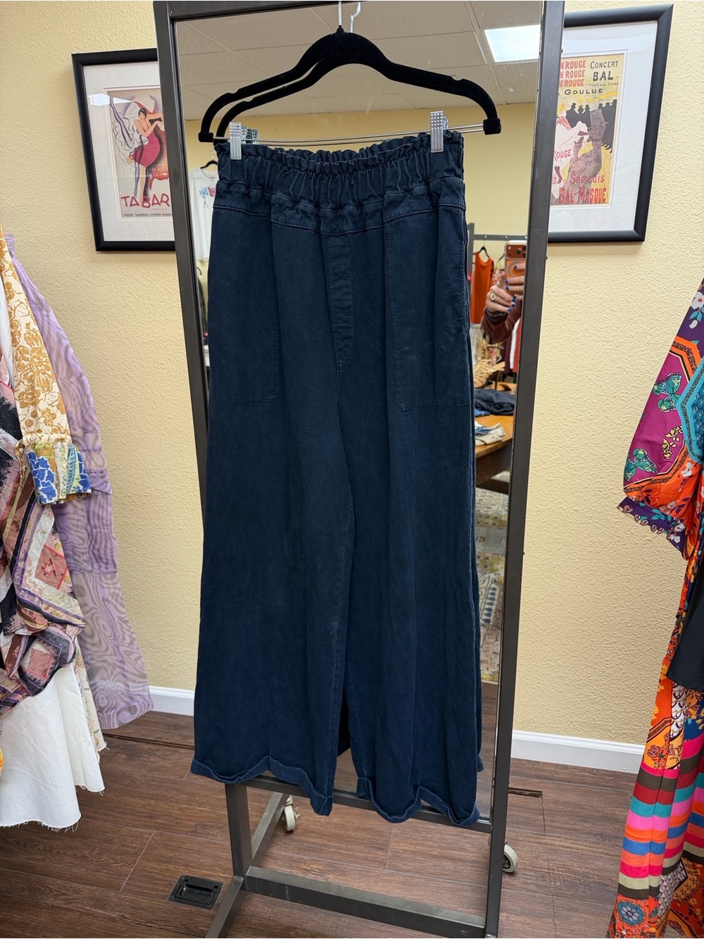 Free People beach Wide Leg Pants in black